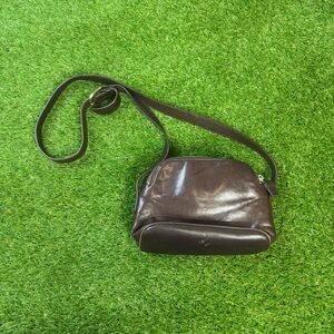 Brown Leather Belt Bag with Smooth‎ Texture